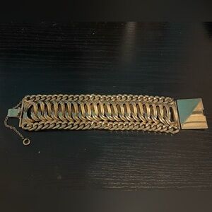 Reinad bracelet vintage gold tone chain heavy chunky 7” safety chain